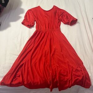 Vintage Elegant Red Women's Dress